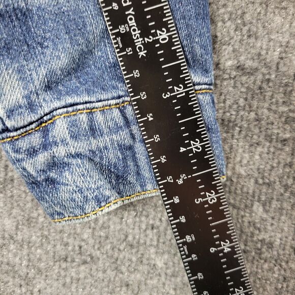 LEVI STRAUSS Sherpa Lined Denim Jean Jacket Trucker Snap Front SIZE XS - Picture 12 of 16